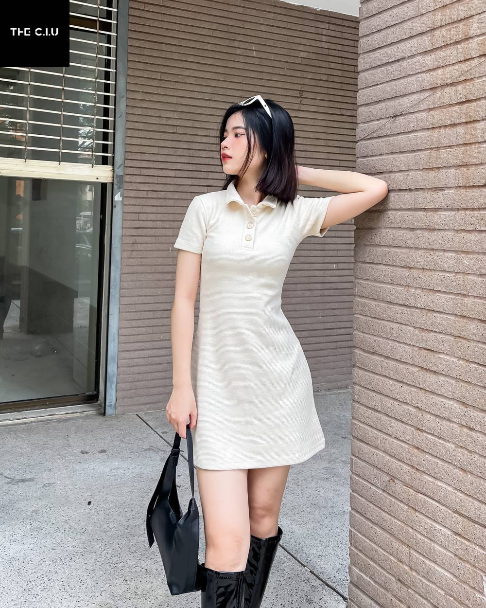 Đầm ôm body cổ polo 