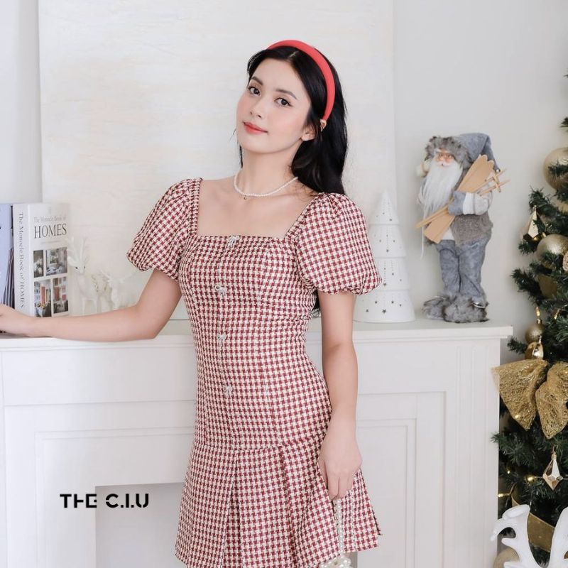 Váy vải tweed trẻ trung