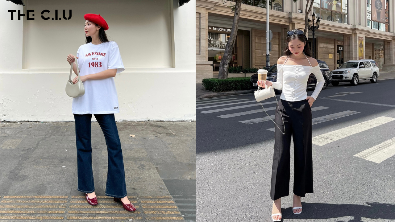 Quần ống loe cũng là items không thể thiếu trong tủ đồ của nàng nhé