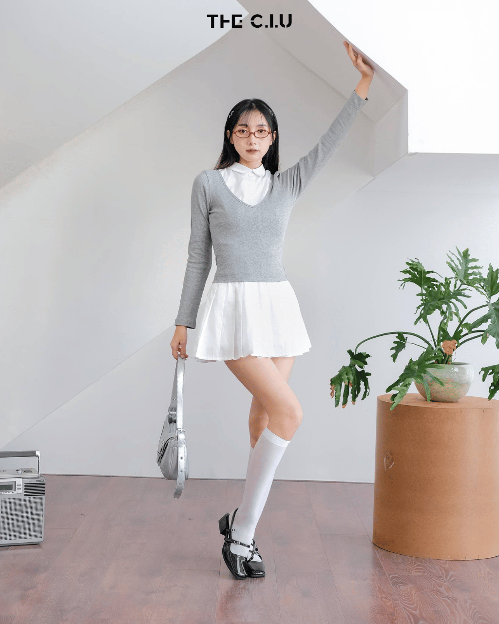 Chân váy xếp ly ngắn 2 tầng