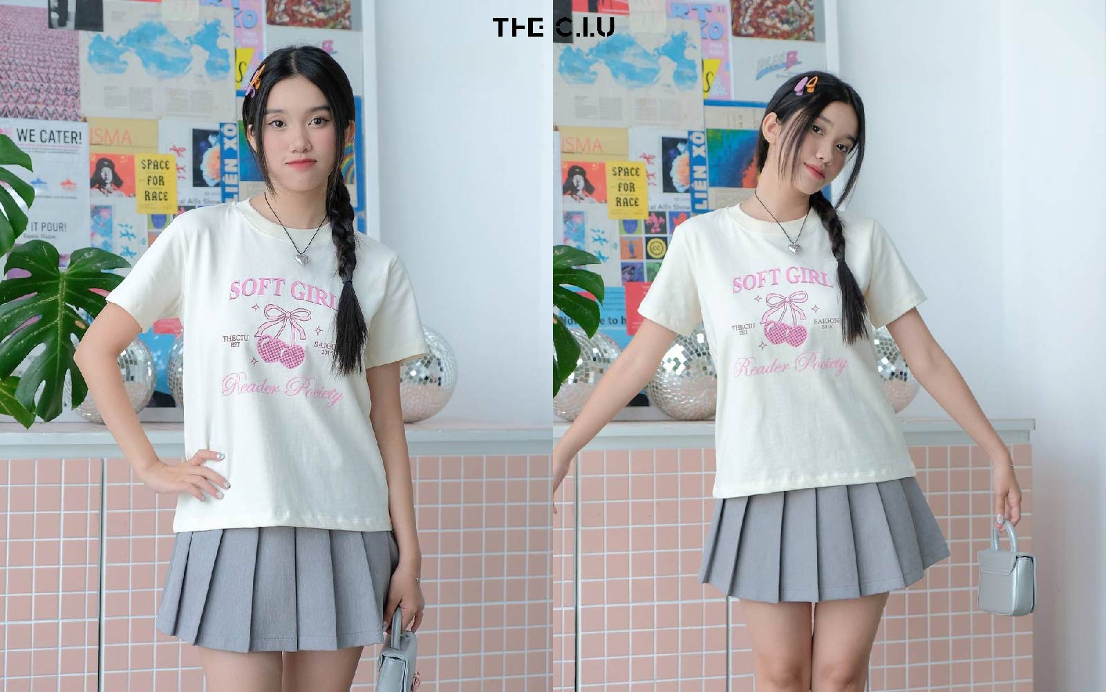 Nếu muốn thoải mái vận động thì nàng có thể thử kết hợp áo thun và chân váy xếp ly ngắn