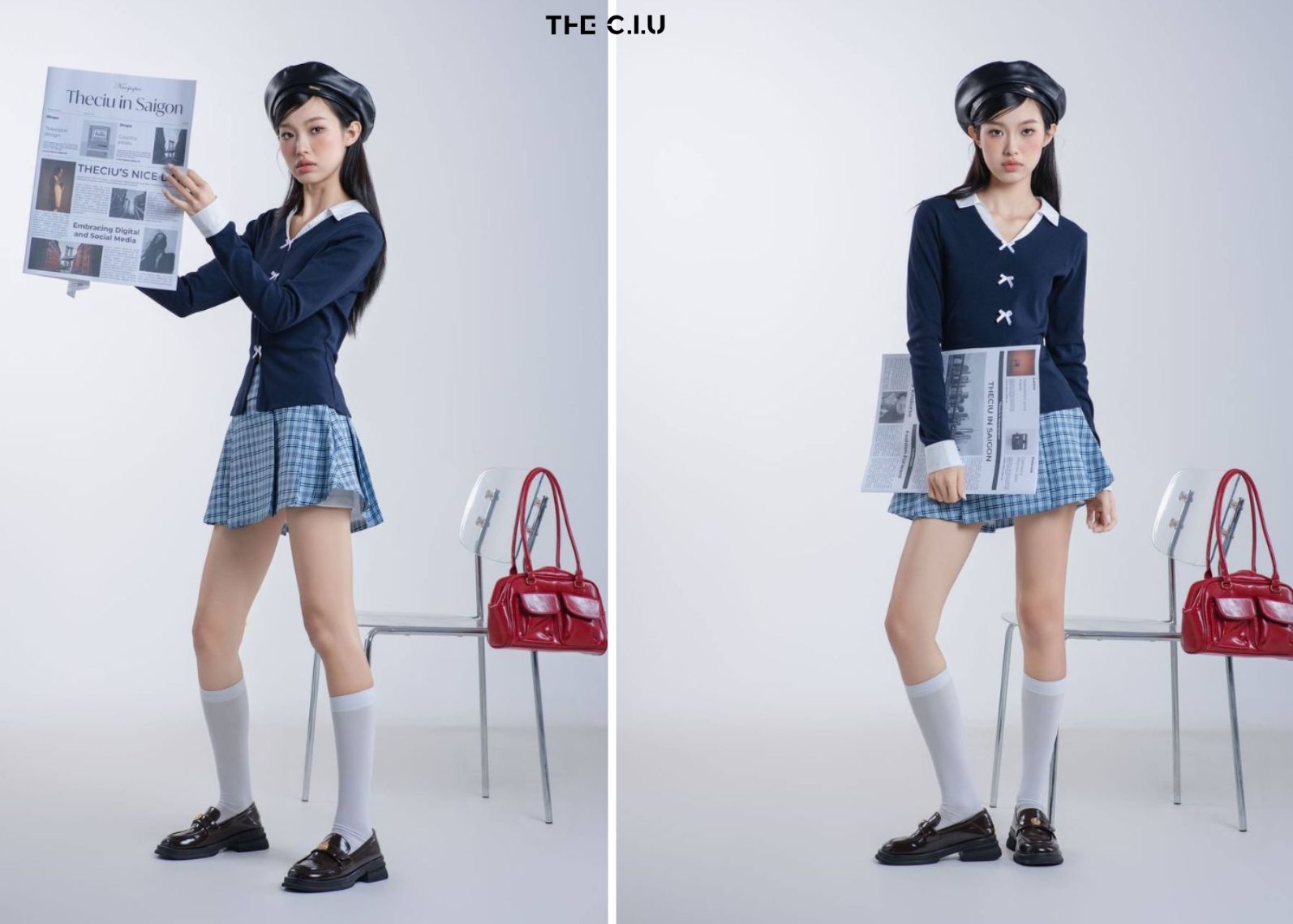 Giày dép và phụ kiện nên mang khi mặc chân váy caro ngắn ôm