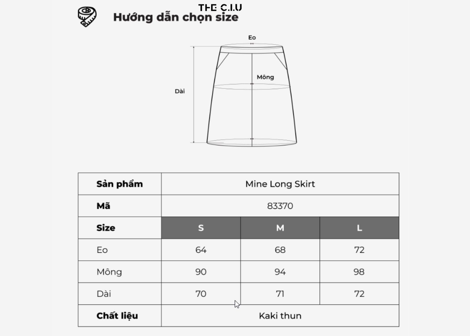 Hướng dẫn chọn size chân váy phù hợp