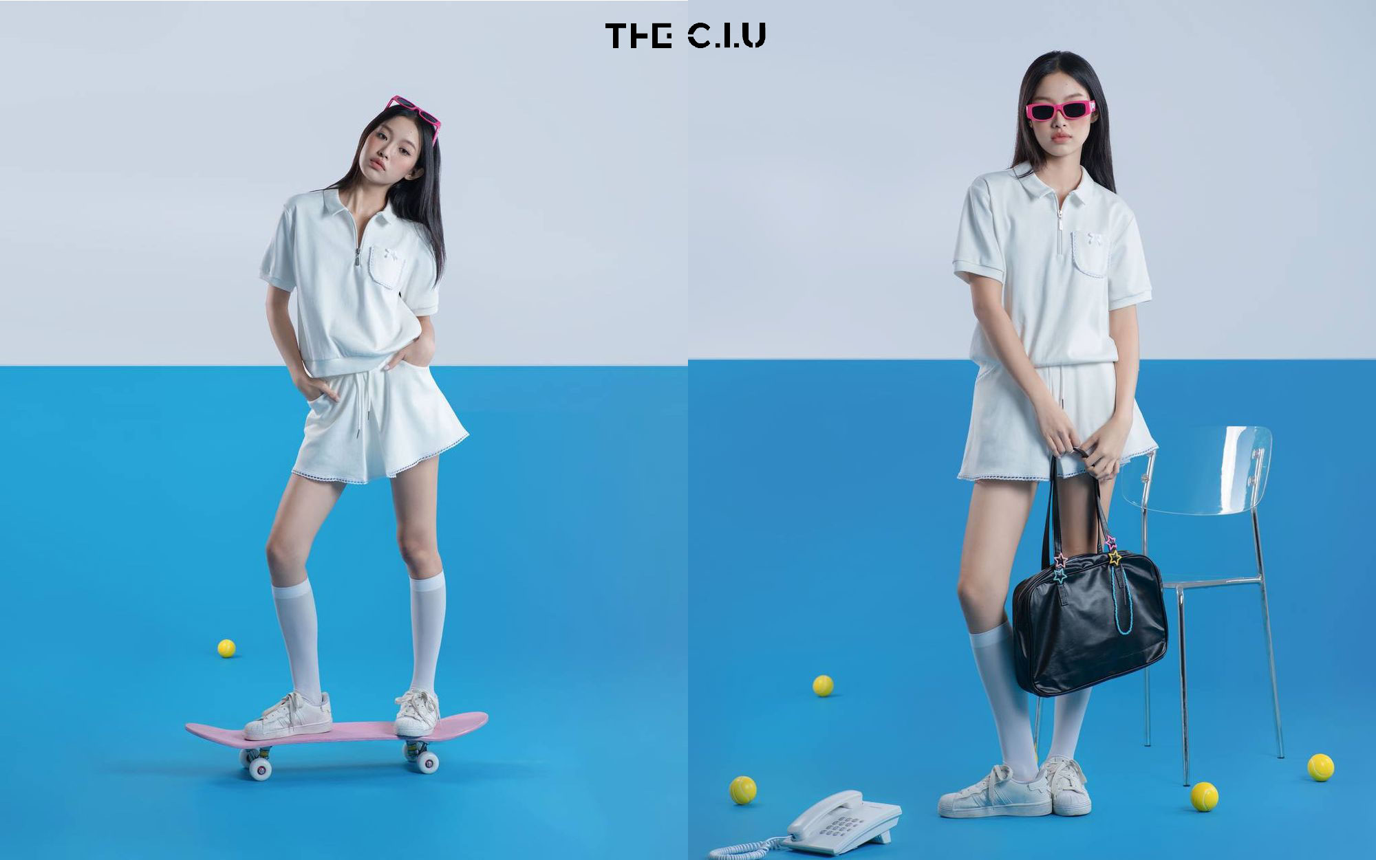 Thoải mái, năng động với chân váy ngắn lưng chun trắng