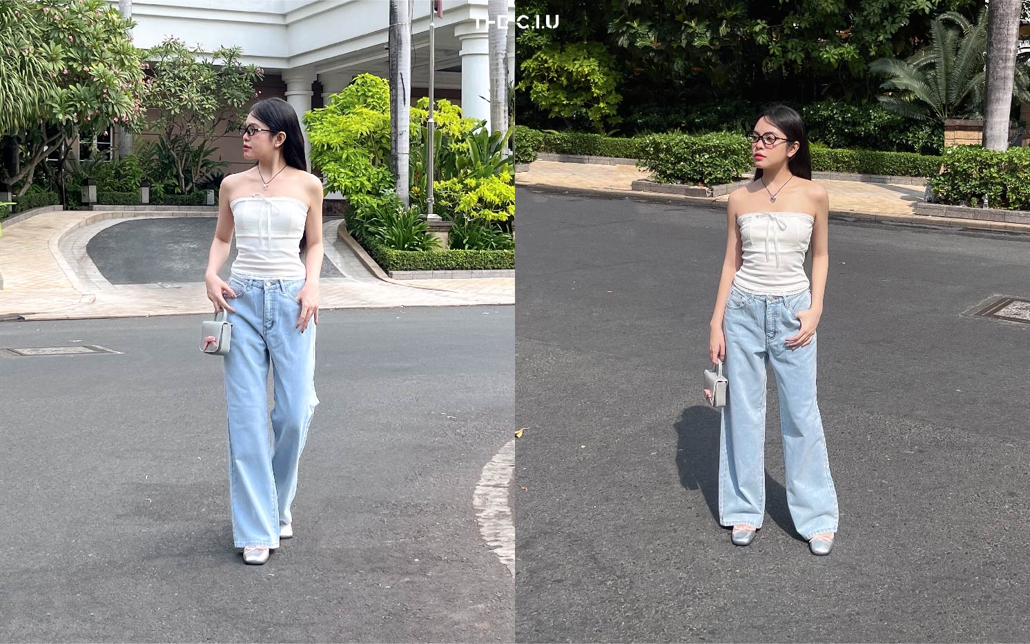 Áo ống phối với quần jean dài - Combo kinh điển, không bao giờ lỗi mốt