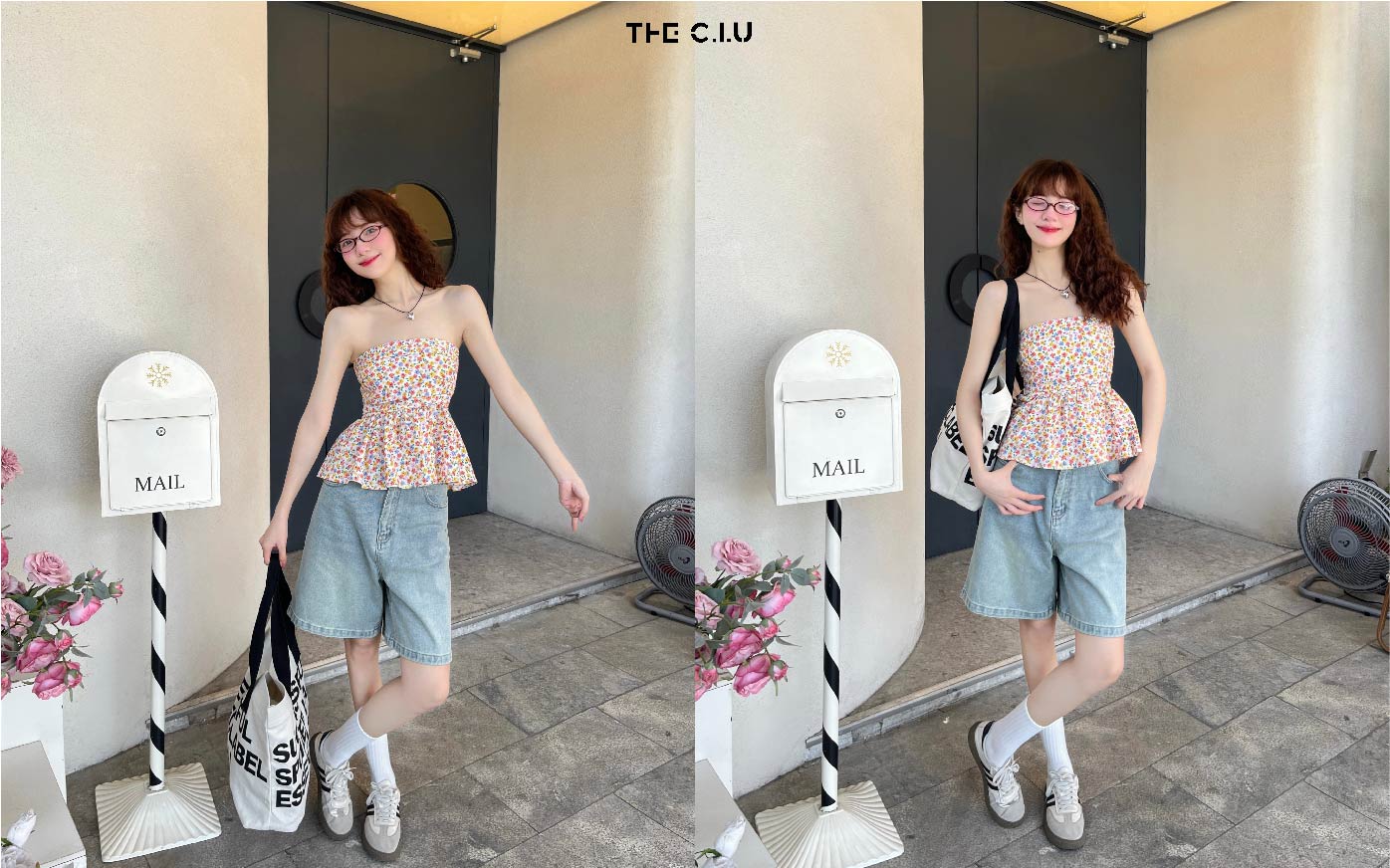 Áo ống phối với quần short jean - Năng động và trẻ trung