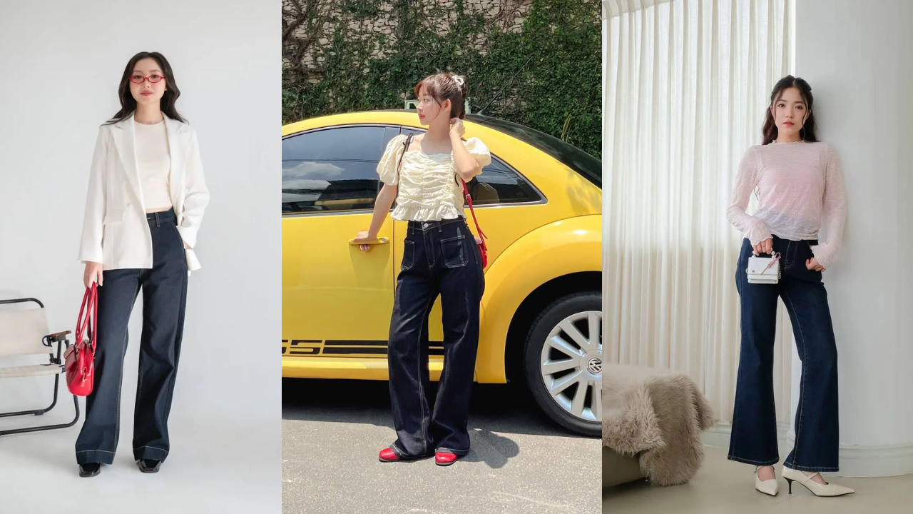 Quần Jean Baggy Nữ Lưng Cao Phối Trẻ Trung &#8211; Năng Động?