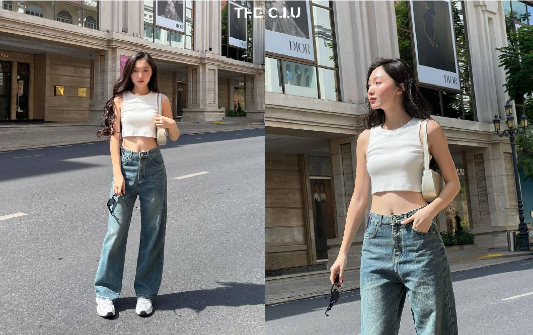 Croptop và giày thể thao giúp tôn dáng và tạo vẻ ngoài quyến rũ, năng động.