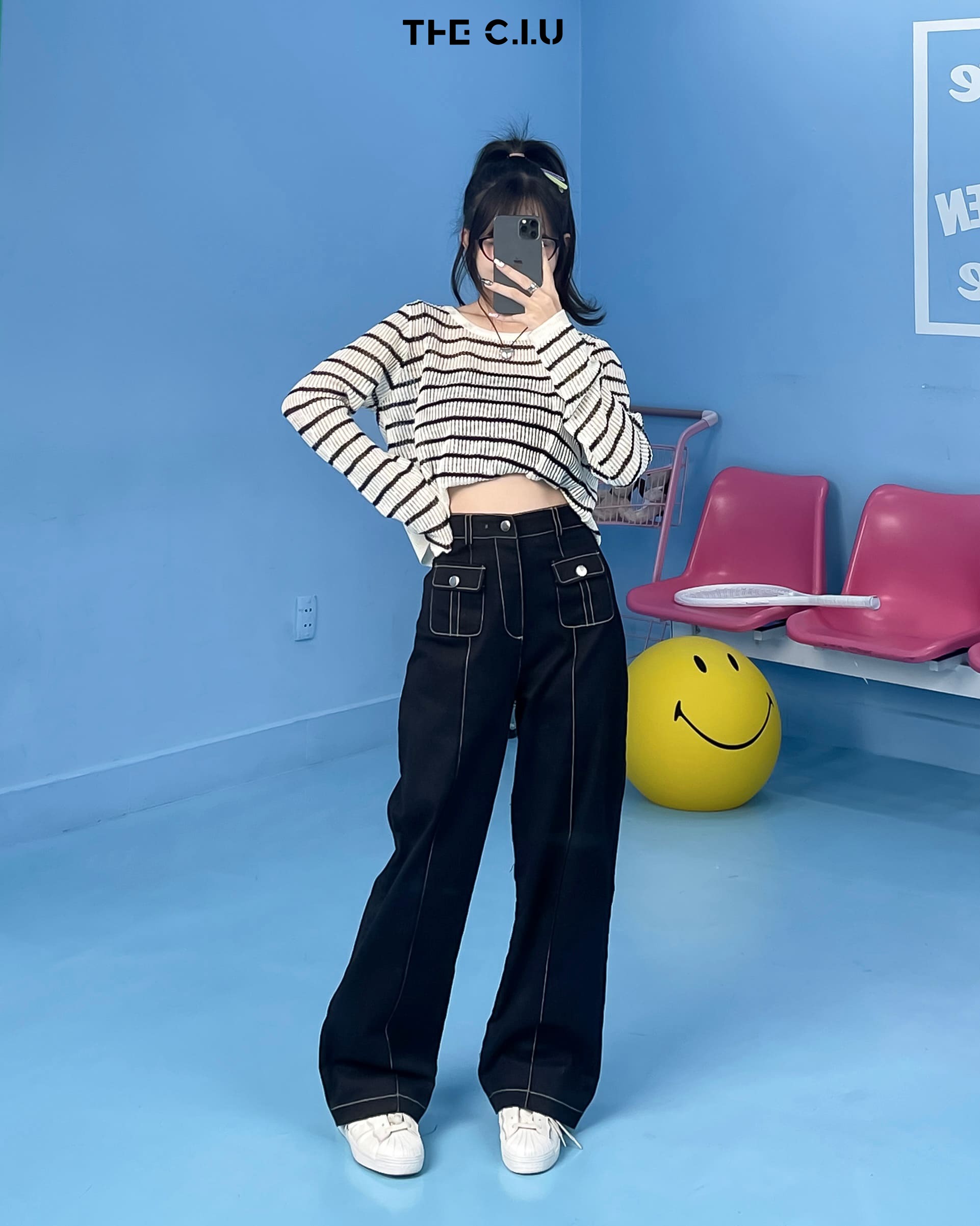 Áo thun croptop tay dài 