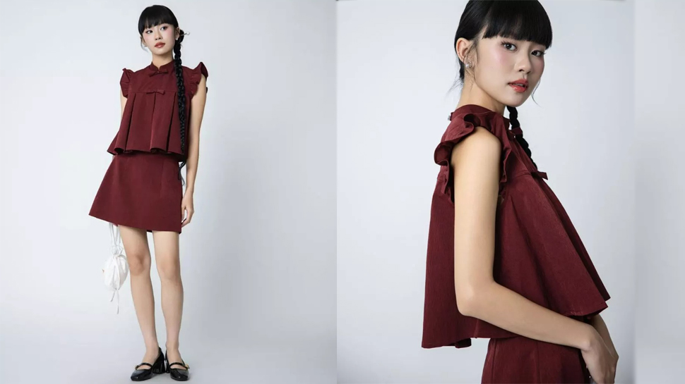 Review Váy A Áo Cánh Tiên Cổ Tàu Phối Nơ The C.I.U Kiara Set