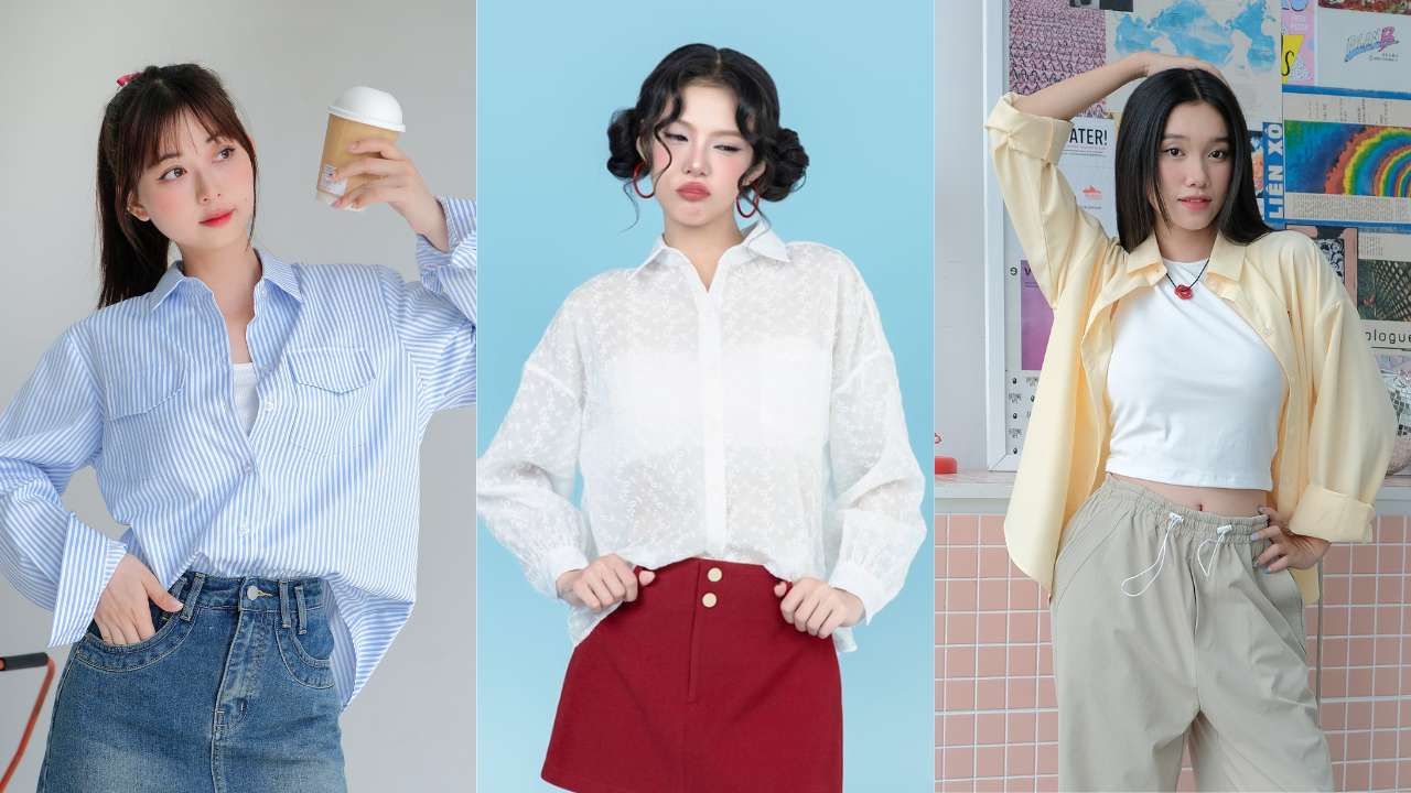 F5 Tủ Đồ Với Các Mẫu Áo Sơ Mi Nữ Form Rộng