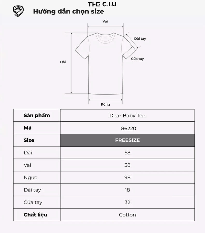 Đánh giá Áo thun cotton babytee freesize tay ngắn nhiều màu THE C.I.U - Dear Baby Tee